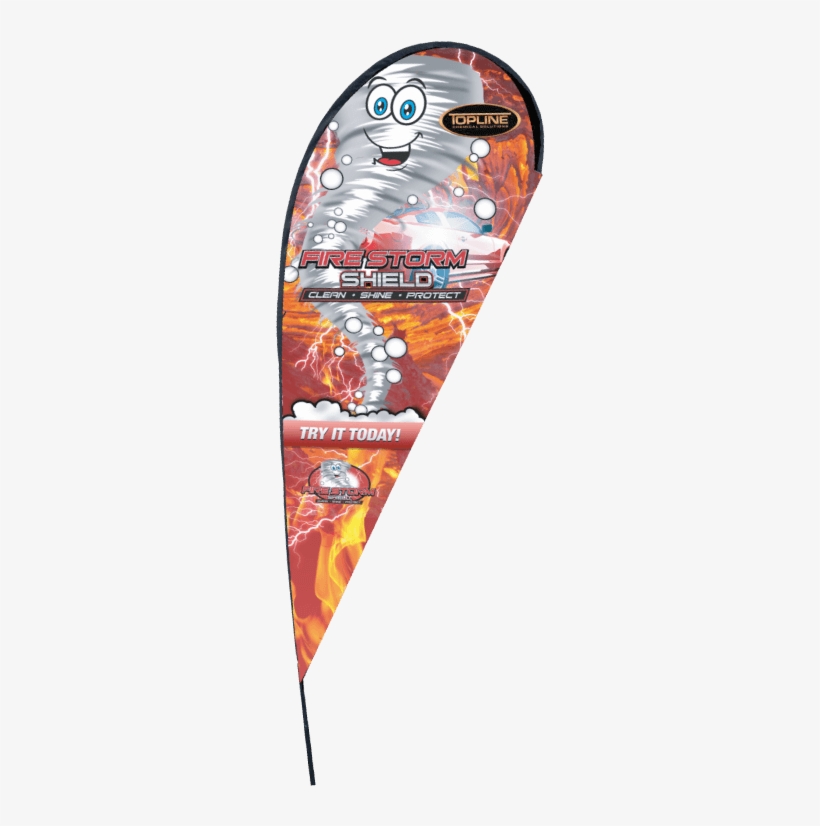 Fire Storm Shield Teardrop Banner - Skateboard, transparent png download