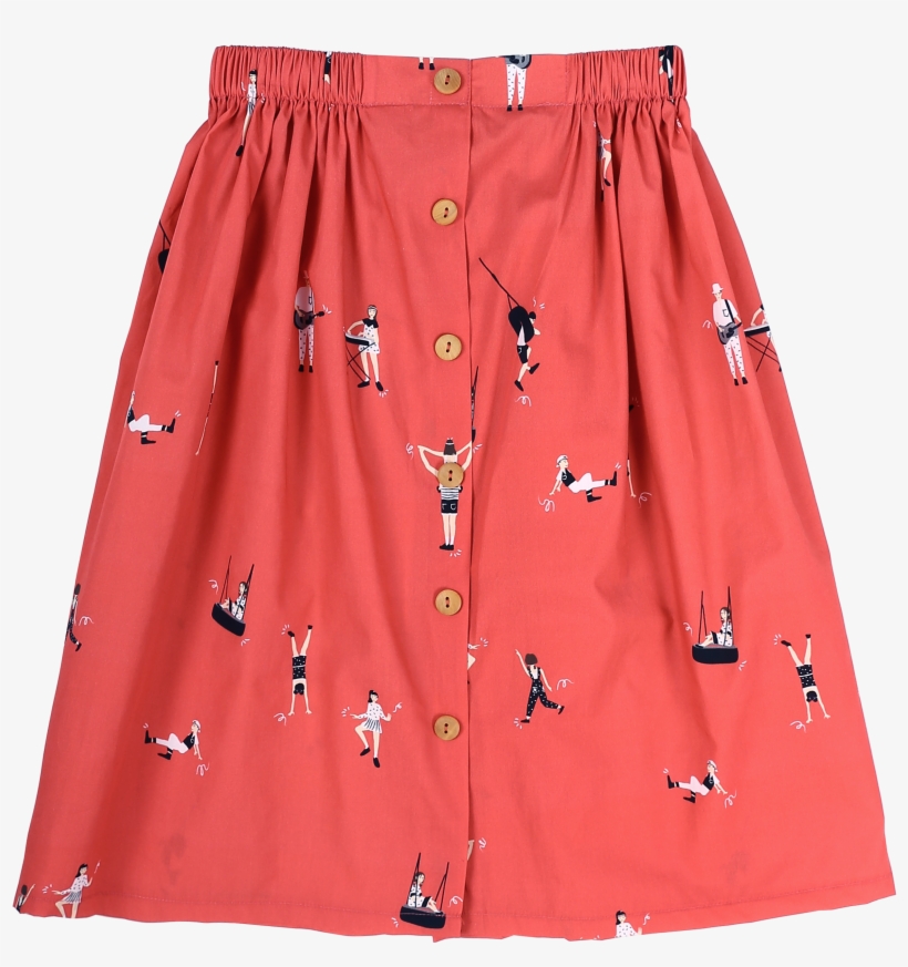 Let's Dance Red Button Down Midi Skirt - Button Down Midi Skirt, transparent png download