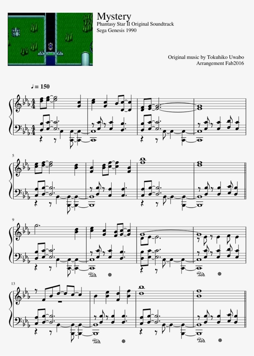 Phantasy Star Ii Original Soundtrack Sega Genesis 1990 - Sheet Music, transparent png download