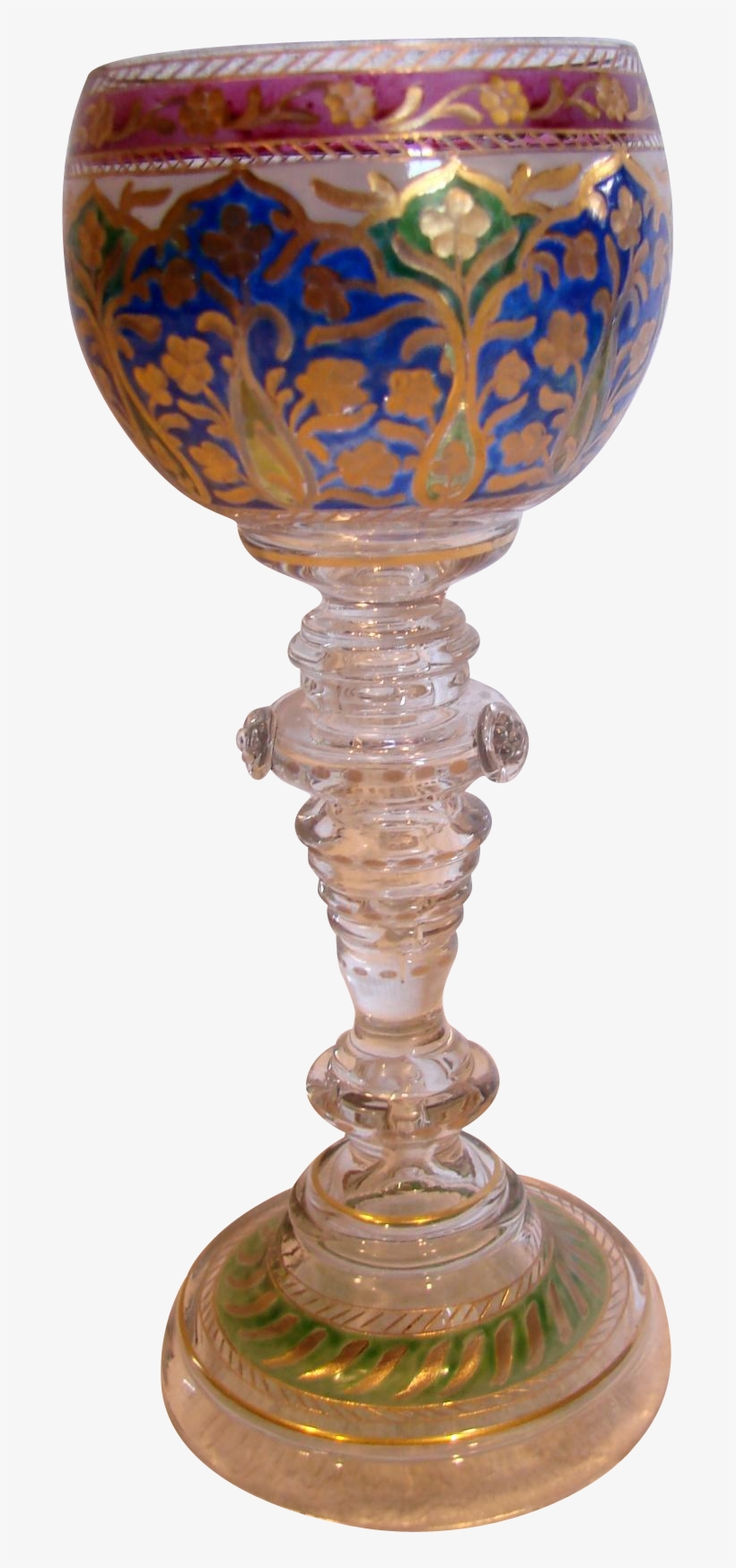 Bohemian Czech Heckert Art Glass Wine Goblet 7 3/8”, transparent png download