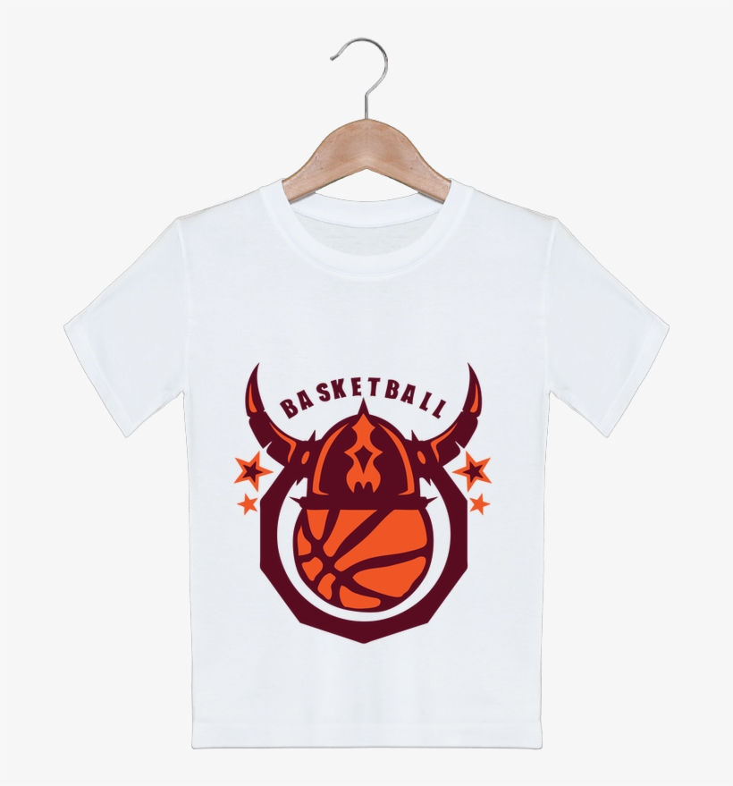 T-shirt Garçon Motif Basketball Casque Viking Logo, transparent png download