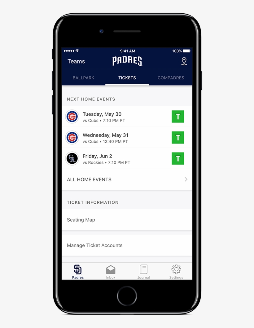 Link Your Padres Ticket Account By Tapping Tickets - Android Tablet Mockup Png, transparent png download