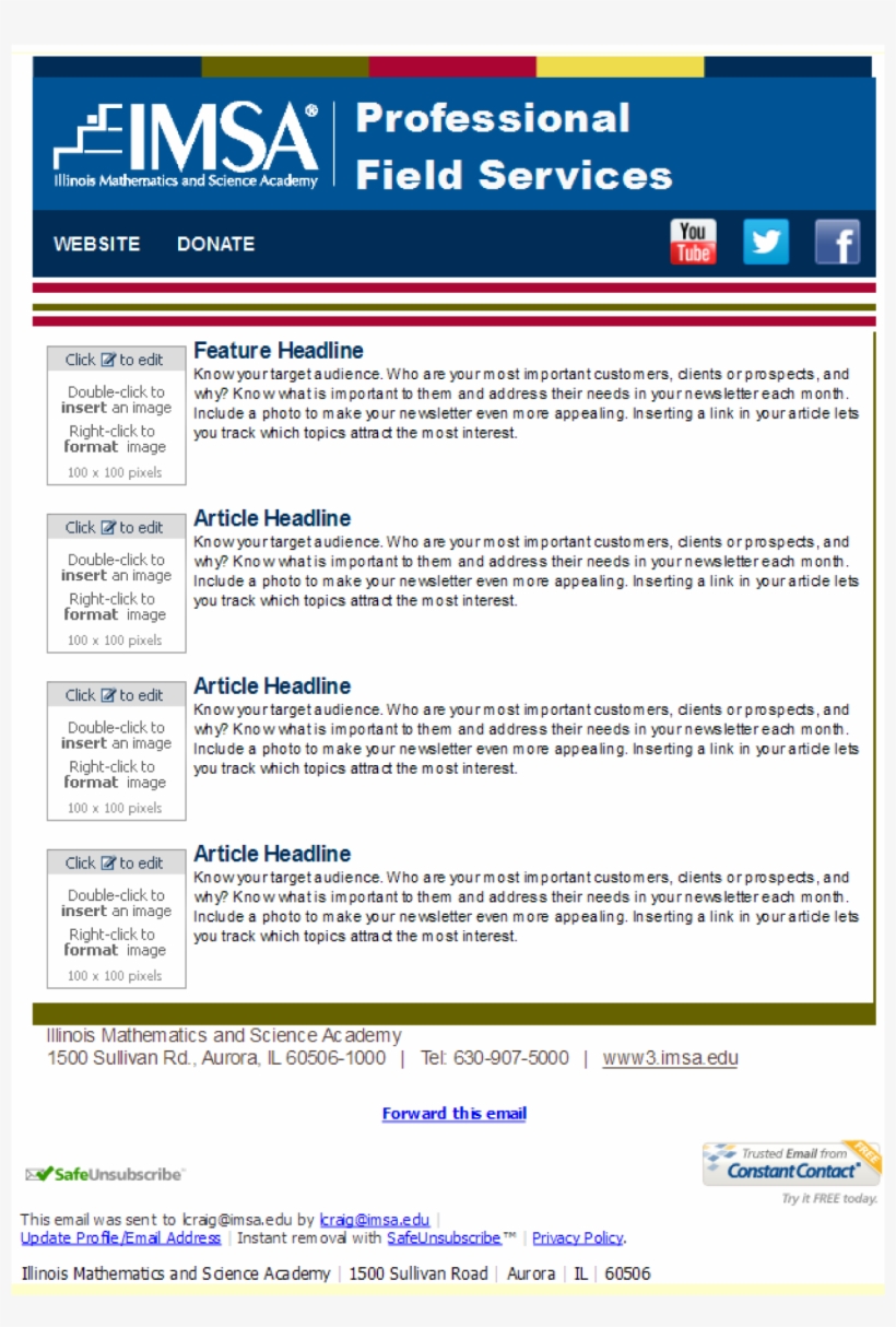 Imsa Branded 1-column - Illinois Mathematics And Science Academy, transparent png download