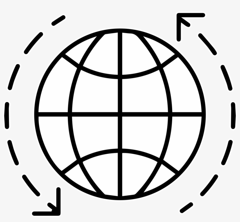 Orbit - Globe Global Shipping Icon Wall Vinyl Art, Vinyl Color, transparent png download