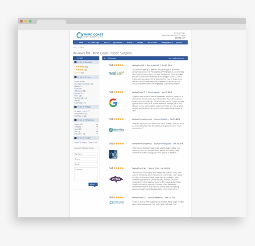 Display Doctor Reviews On Website - Vitals, transparent png download