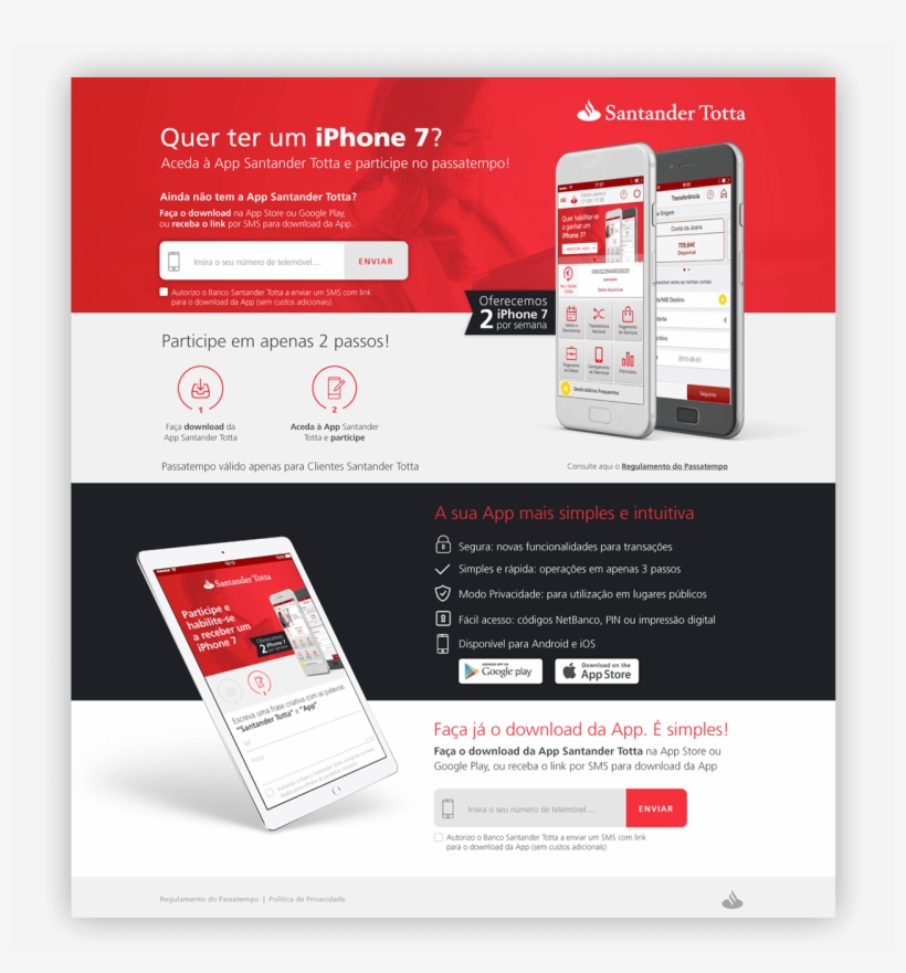 Santander Totta Landing Page - Flyer, transparent png download