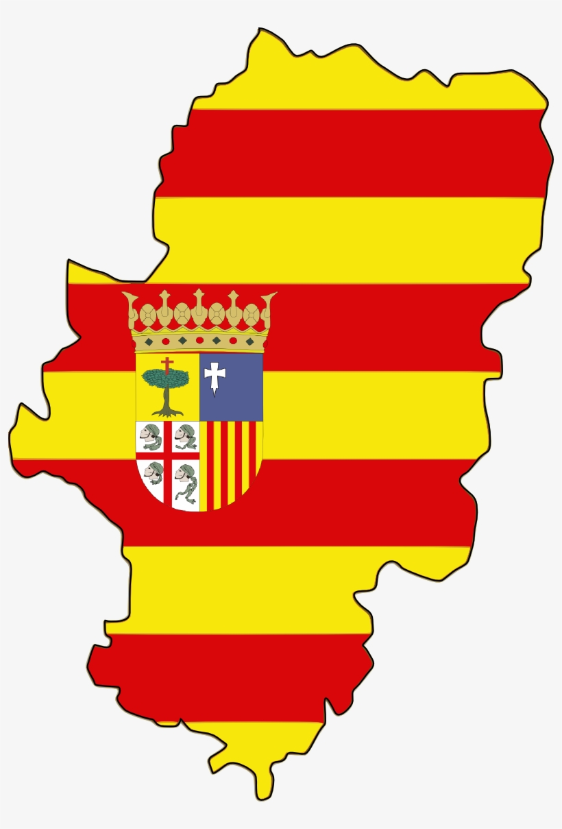 Más Libros En Aragonés - Mapa Aragon Con Bandera, transparent png download