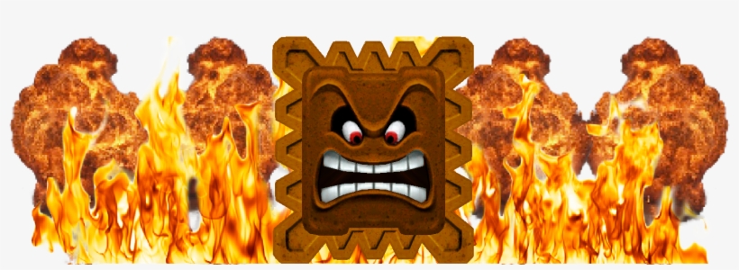Fire Erupting Around A Fire Thwomp - Illustration, transparent png download