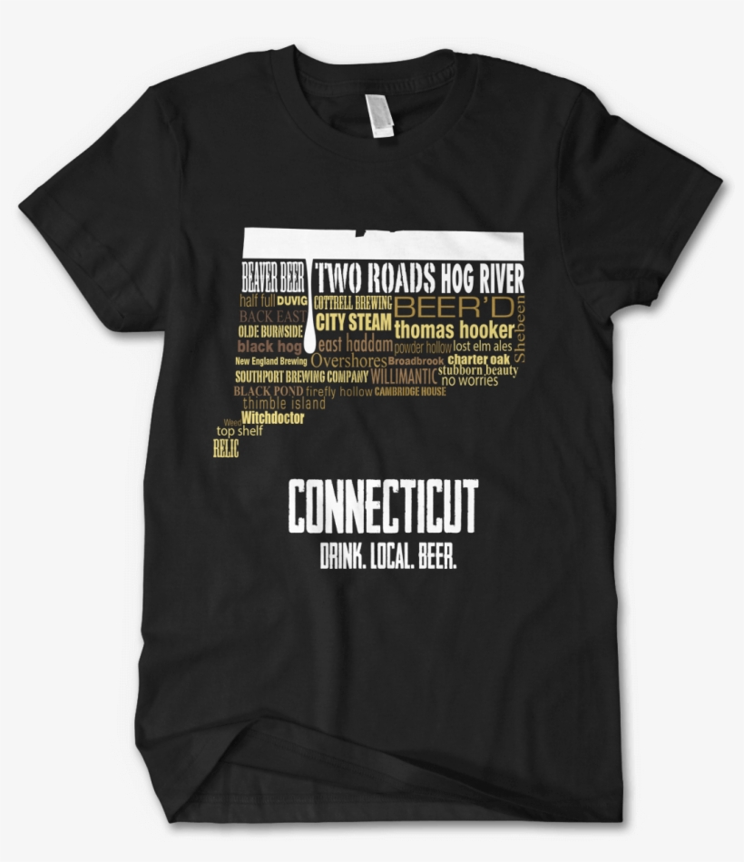 Connecticut State Craft Beers Typography Shirt In Black, transparent png download