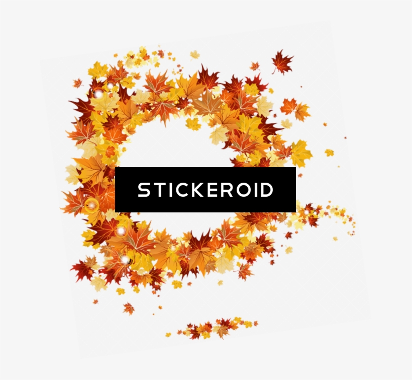 Round Frame Border Circle Frames - Herbst-herbstlaubthrow-kissen Lendenkissen, transparent png download