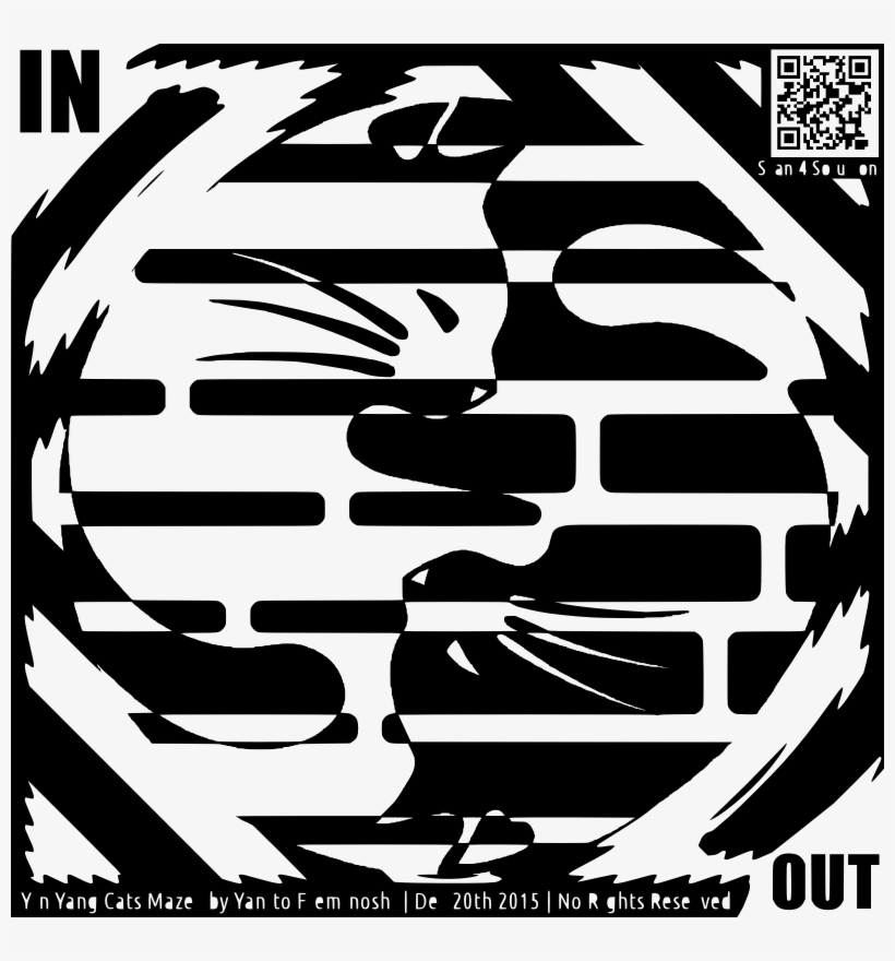 Yin Yang Cats Maze - Yin And Yang, transparent png download