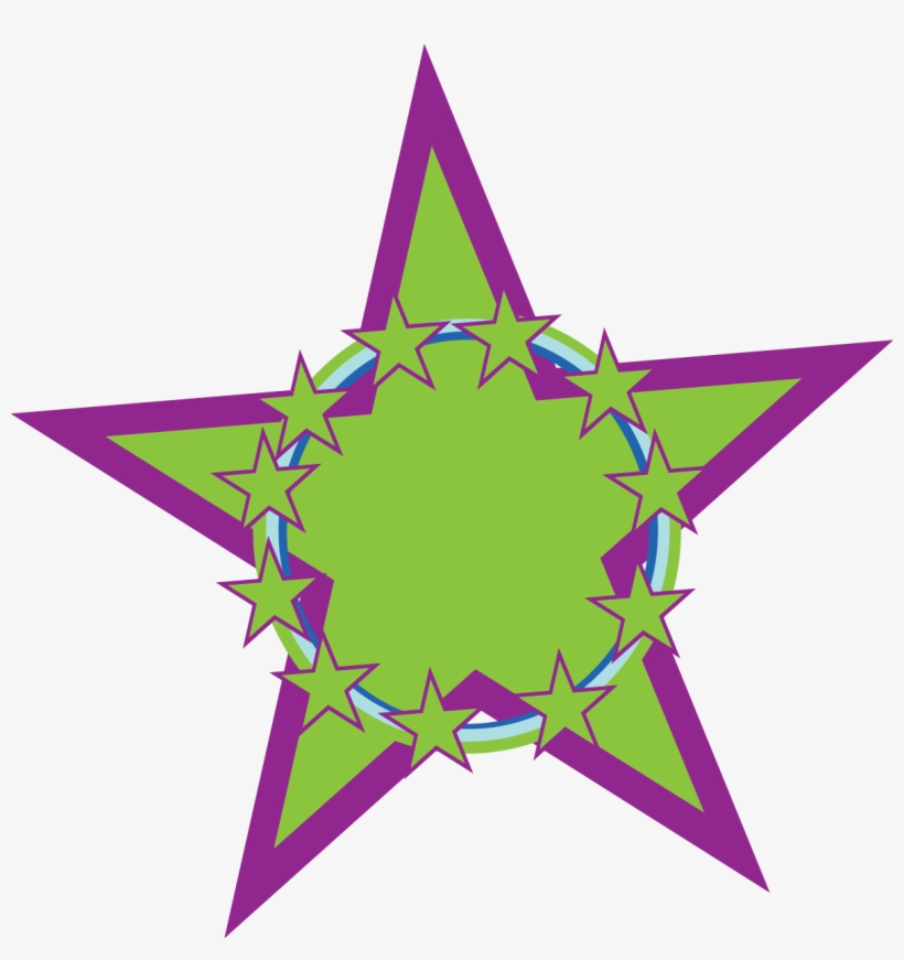 Png Image Information - Purple And Green Star, transparent png download