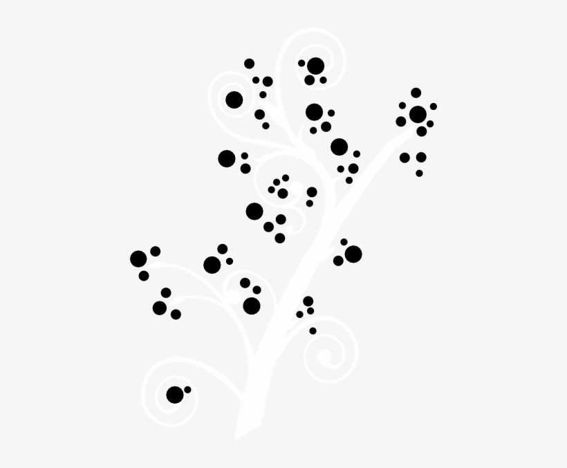 White Tree Branch With Black Flowers Clip Art - Black Small Flowers Png, transparent png download