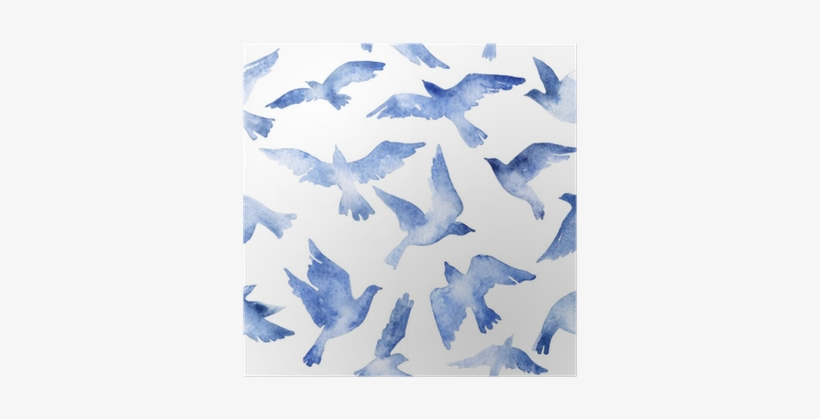 Abstract Flying Bird Set With Watercolor Texture Isolated - Watercolor Texture Bird, transparent png download