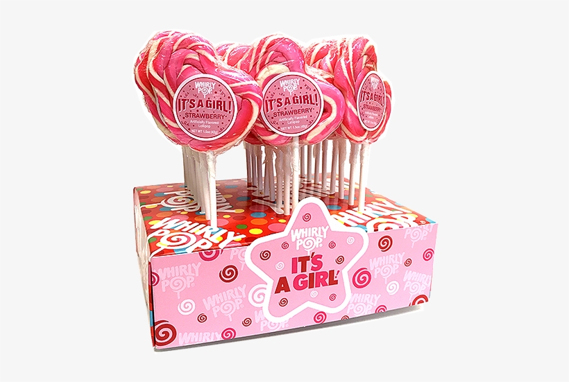 It's A Girl Pink & White Strawberry Whirly Pop, - Cake Decorating, transparent png download