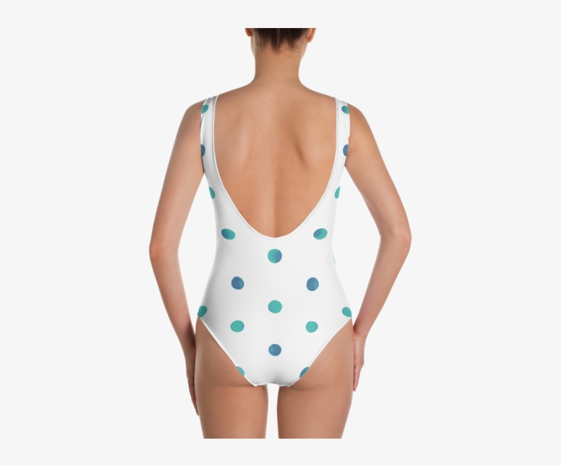 Watercolor Dotted One-piece Swimsuit - One-piece Swimsuit, transparent png download