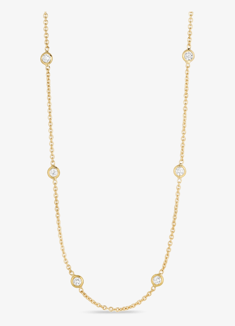 Diamonds By The Inchnecklace With 10 Diamond Stations - Gold Necklace Chain With Diamonds, transparent png download