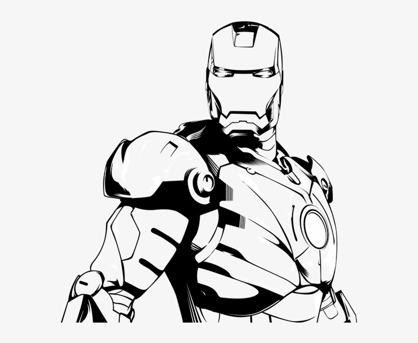 Tony Stark Is Ironman On Pantone Canvas - Iron Man Black And White, transparent png download