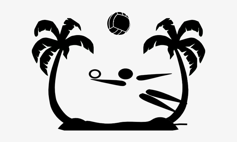 Beach Volleyball Clip Art - Beach Silhouette Clip Art, transparent png download