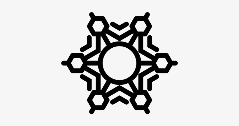 Snowflake With A Circle In The Center With Lines And - Snowflake, transparent png download