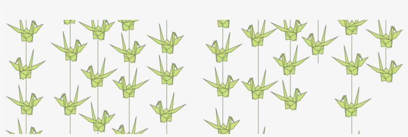 Cropped Paper Crane Garland Green - Origami, transparent png download