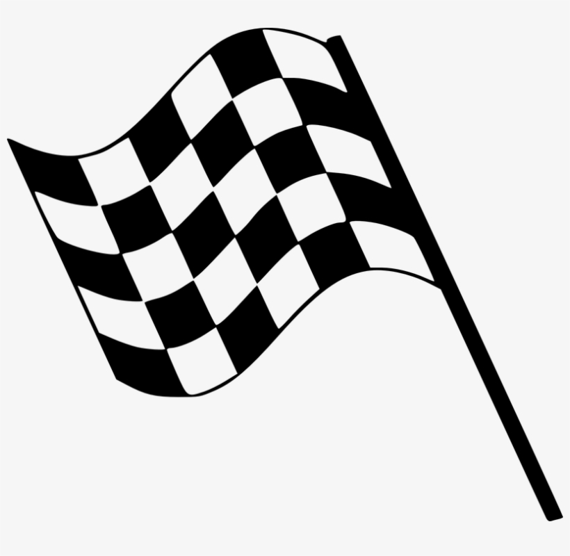 Dog Tracks Clipart - Checkered Flag, transparent png download