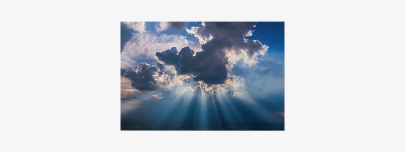 Rays Of Light Shining Through Dark Clouds Poster • - Light Shining Through Dark Clouds, transparent png download
