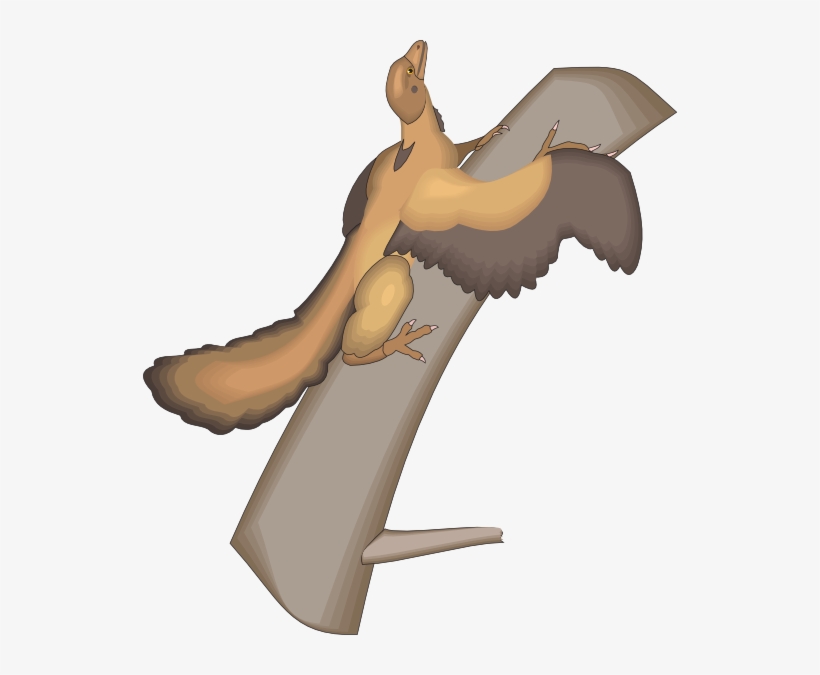 Archaeopteryx On Tree Trunk Svg Clip Arts 534 X 595, transparent png download