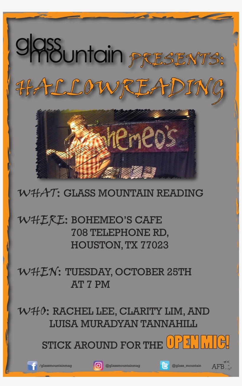 October Reading And Open Mic, transparent png download