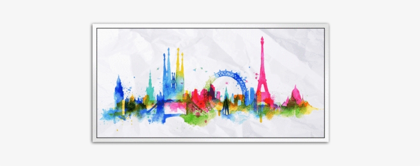 Sale Parisian Style - London Skyline Silhouette Watercolor, transparent png download