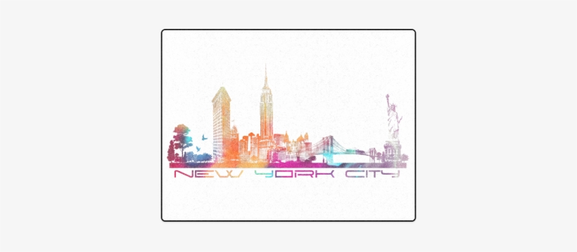 New York City Skyline 5 Blanket - Skyline, transparent png download