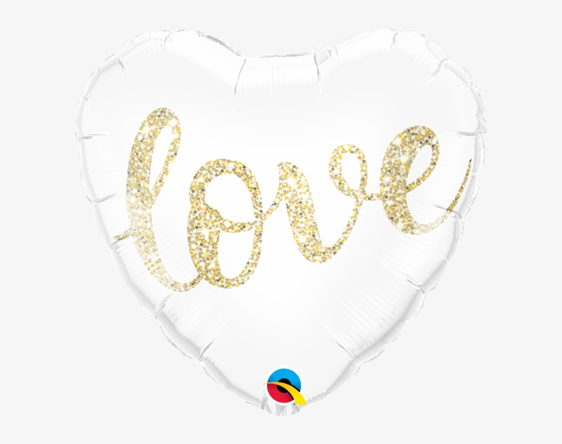 Love Glitter Gold Balloon - Balloon, transparent png download