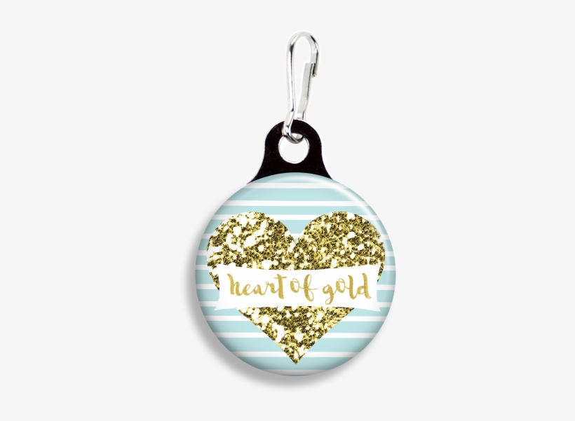 Heart Of Gold Aqua - Promotional Zoogee 1-1/8 Round Metal Zipper Pull Tag, transparent png download