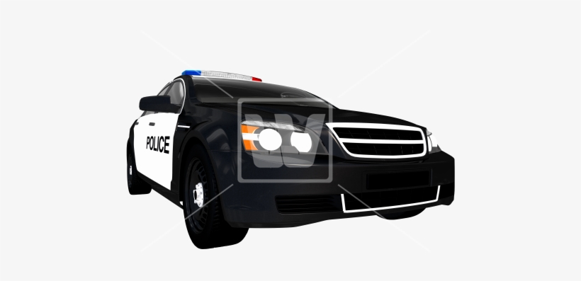 Black Police Cruiser Front - Stock Illustration, transparent png download