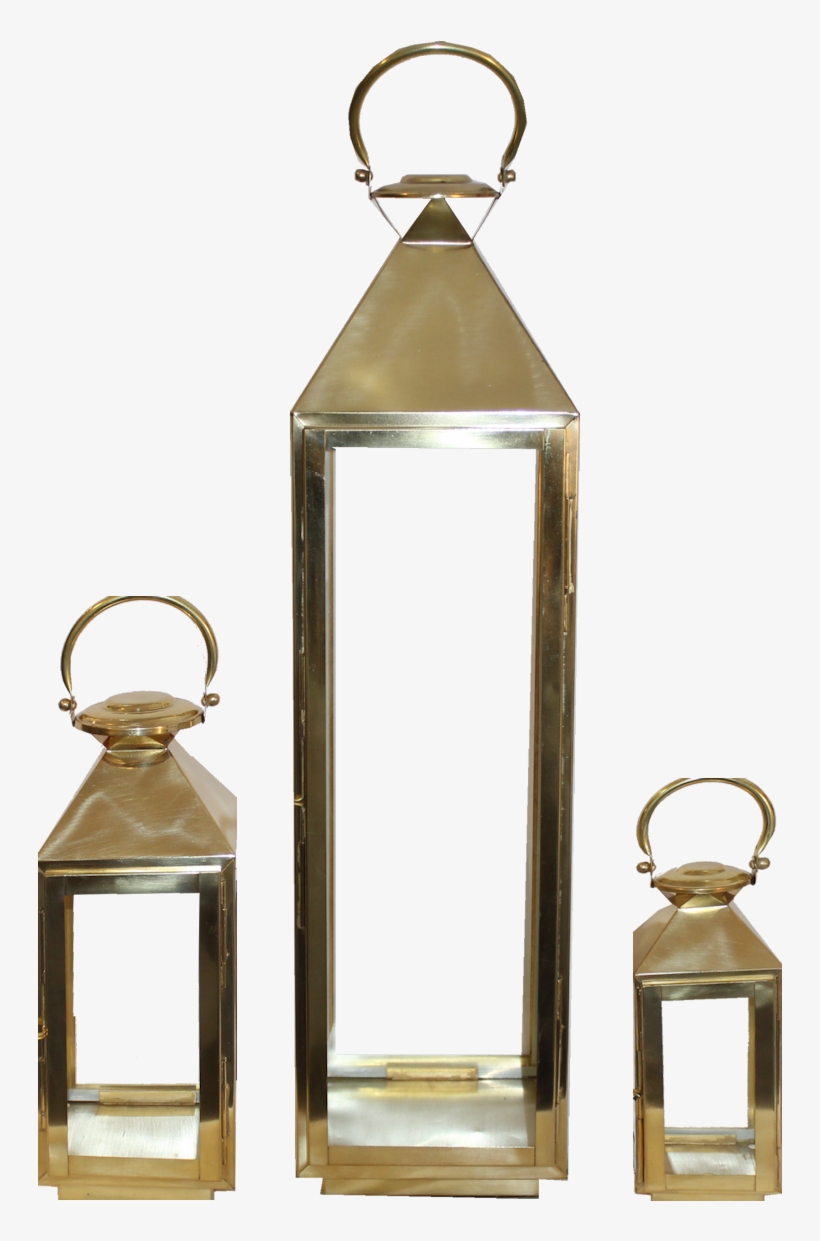 Lanterns Brass Hire Wedding Glass Hurricane - Gold Lanterns Uk, transparent png download