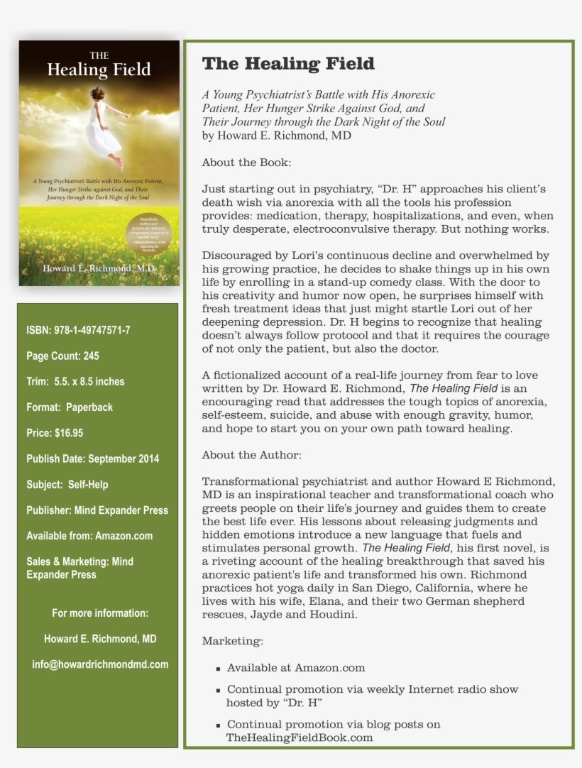 Howard E Richmond - Healing Field: A Young Psychiatrist's Battle St God, transparent png download