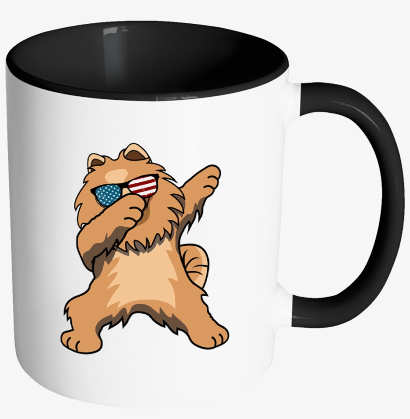 Dabbing Pomeranian Dog America Flag, transparent png download