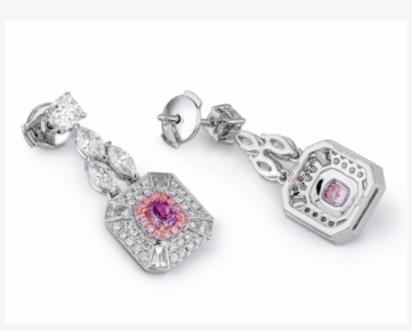 Fancy Intense Purple Pink Diamond Earrings - Earrings, transparent png download