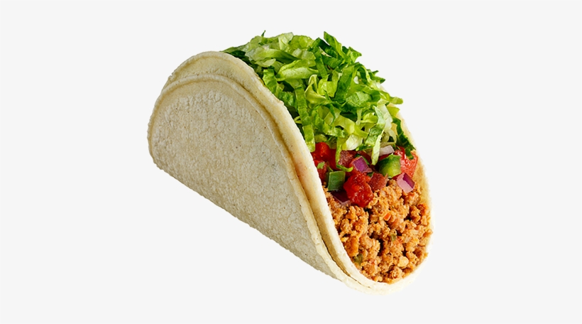 Two White Corn Tortillas Loaded With Seasoned Ground - Taco, transparent png download