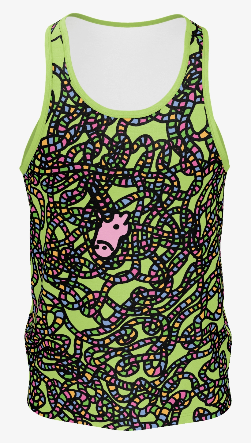 Tangled Mens Horny Tank Top Green - Active Tank, transparent png download