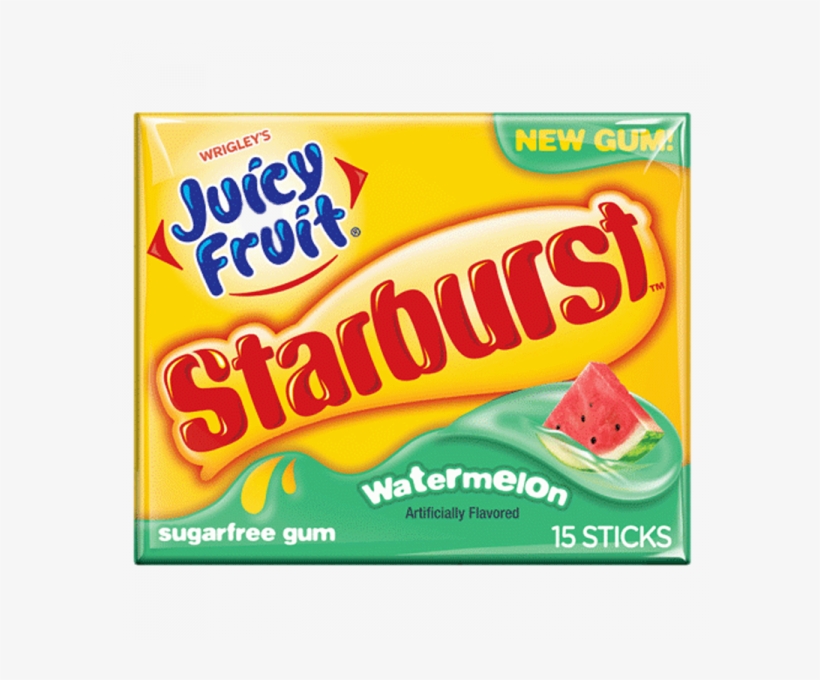 Juicy Fruit Starburst Gum Watermelon Flavor Slim Pack - Juicy Fruit Watermelon Gum, transparent png download
