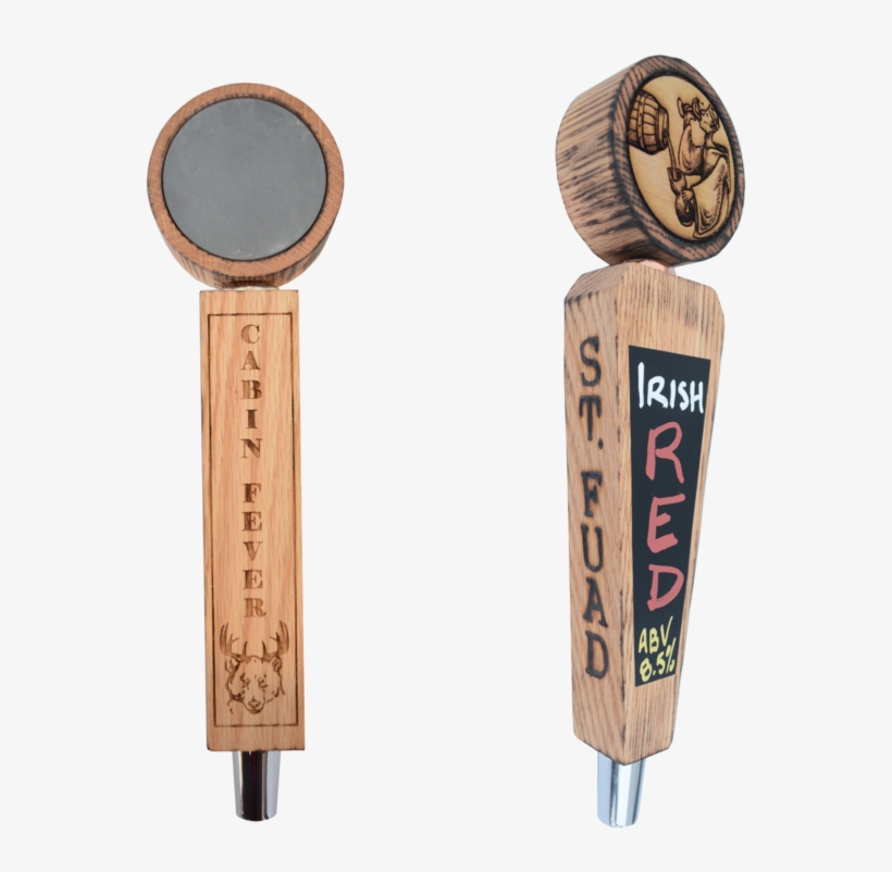 Laser Engraved Oak Beer Tap Handles - Beer, transparent png download
