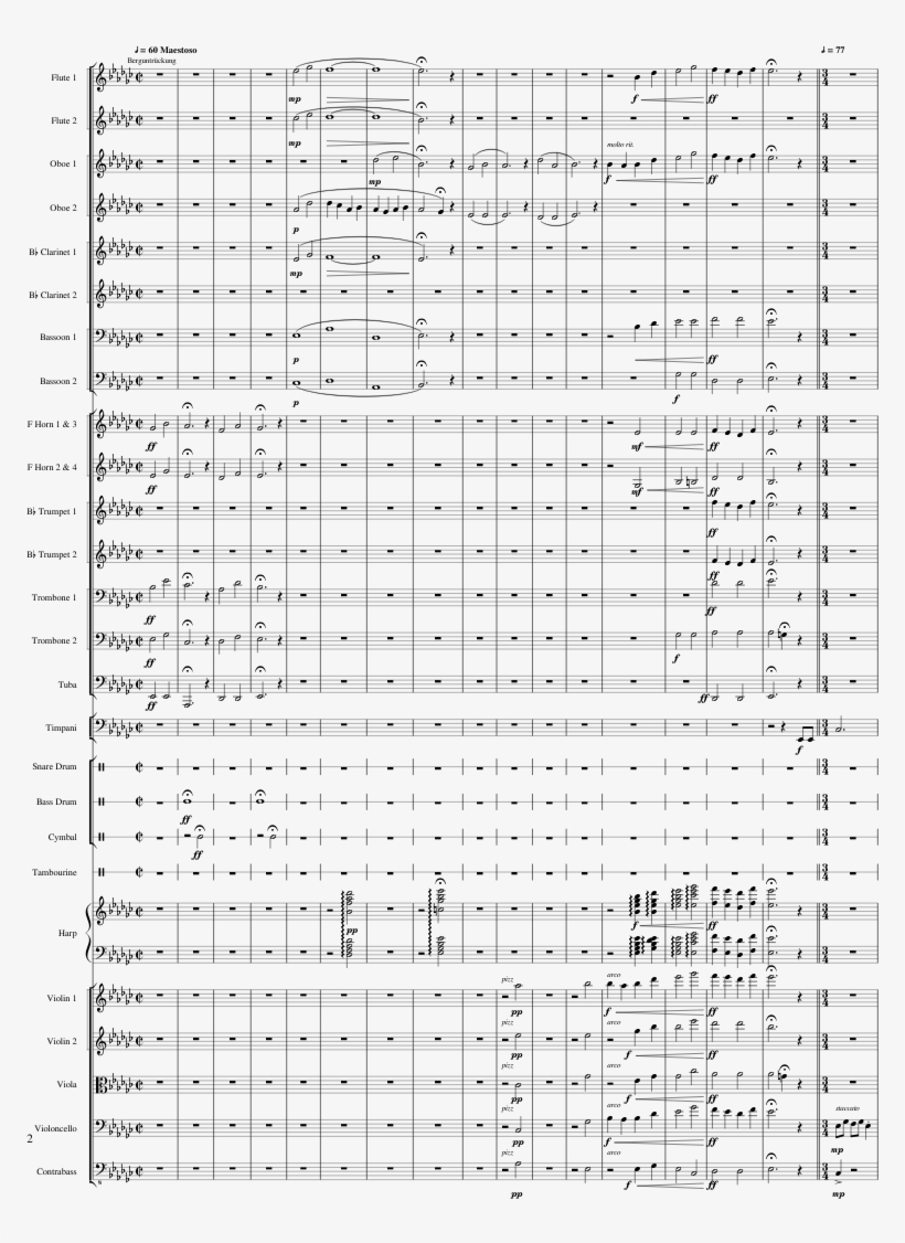 Heartache Sheet Music Composed By Toby Fox 2 Of 13 - Orchestra, transparent png download