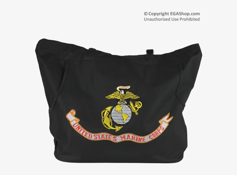Black Embroidered Eagle, Globe And Anchor Totebag With - Marine Corps, transparent png download