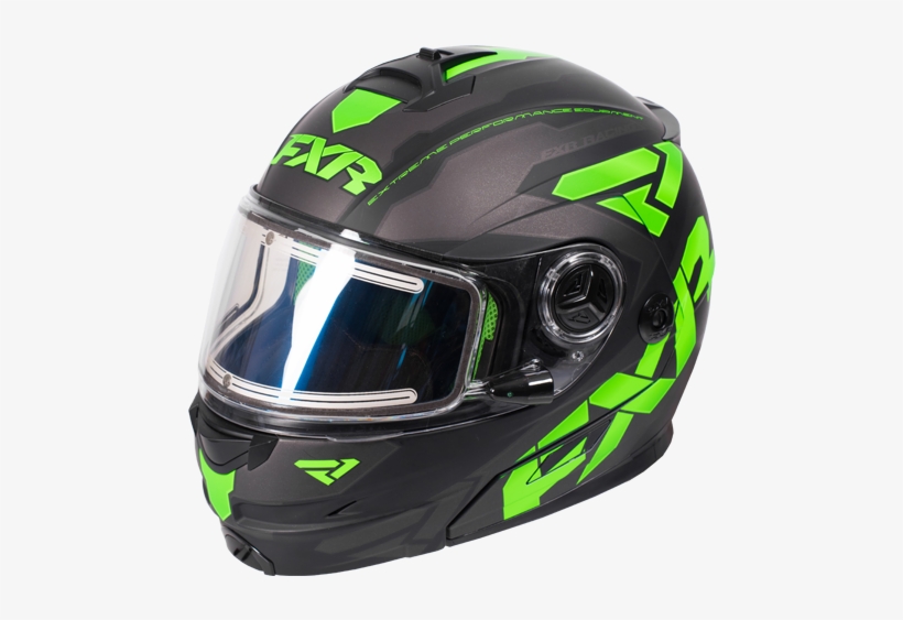 Fxr Fuel Modular Elite Helmet W/ Elec Shield Black/lime/char - 2018 Motorcycle Modular Helmets, transparent png download