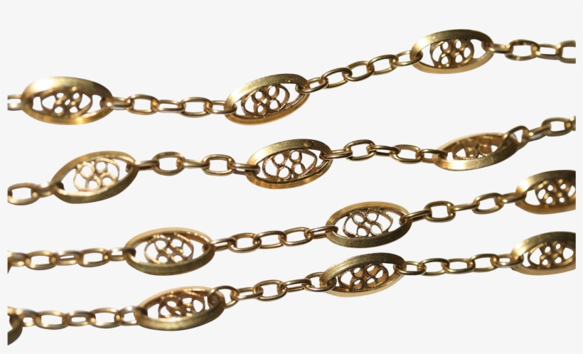 Antique Art Nouveau 18k Gold Fancy Chain Necklace Ca - Divine Antique Art Nouveau 24.5 Inch 18k Yellow Gold, transparent png download