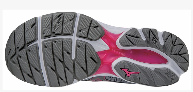 Free - Women's Mizuno Wave Rider 20 Running Shoe Gunmetal/fuchsia, transparent png download
