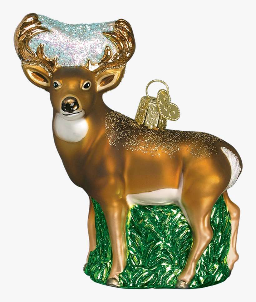 Click - Old World Christmas Whitetail Deer Glass Ornament, transparent png download