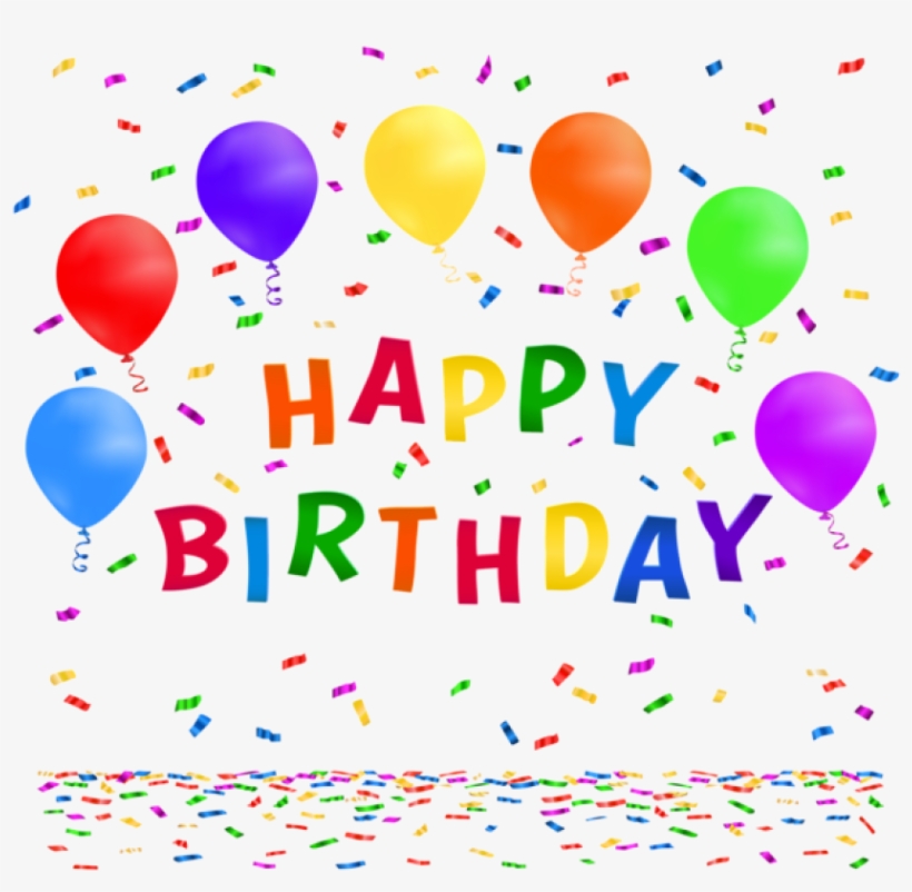 Free Png Happy Birthday With Confetti Png Images Transparent - Confetti Birthday Png, transparent png download