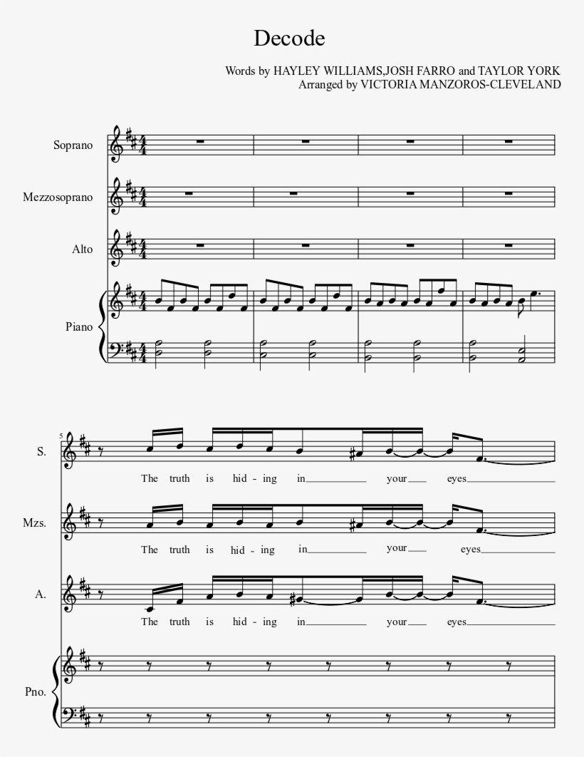 Print - Sheet Music, transparent png download